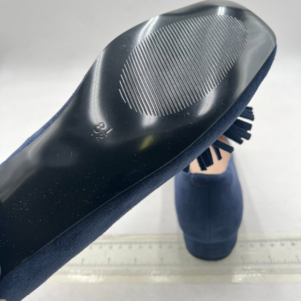 YDN Deep Blue Block Low Heel Loafer Square Toe Ta… - image 6